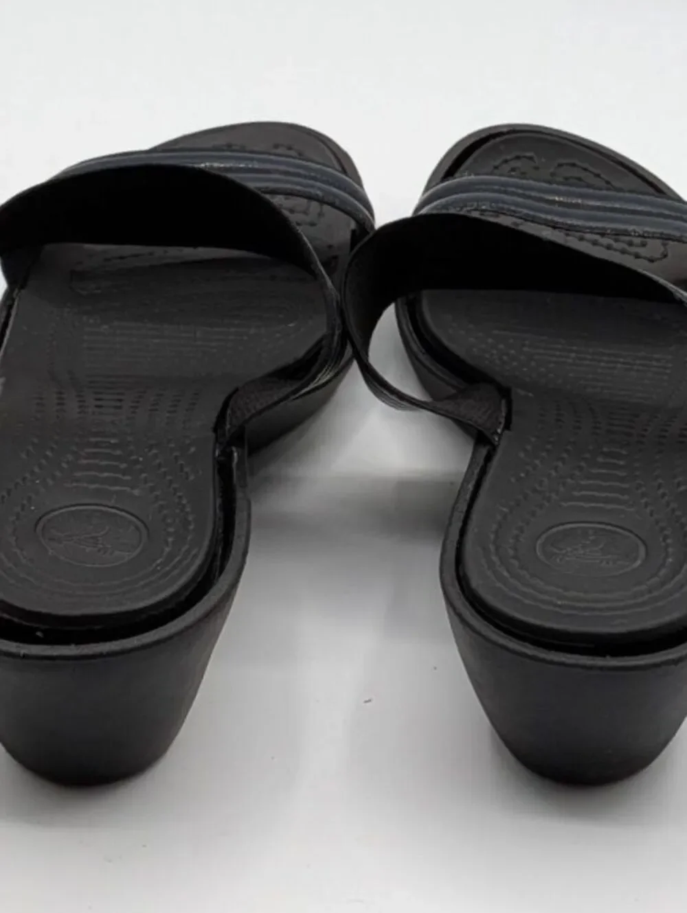 Crocs Mixed Sizes (6 - Right, 7 - Left) Black Comfort Slides Wedge Sandals